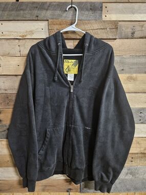 Volcom Heavy Duty Men's Charcoal Zip-Up Hoodie Size M